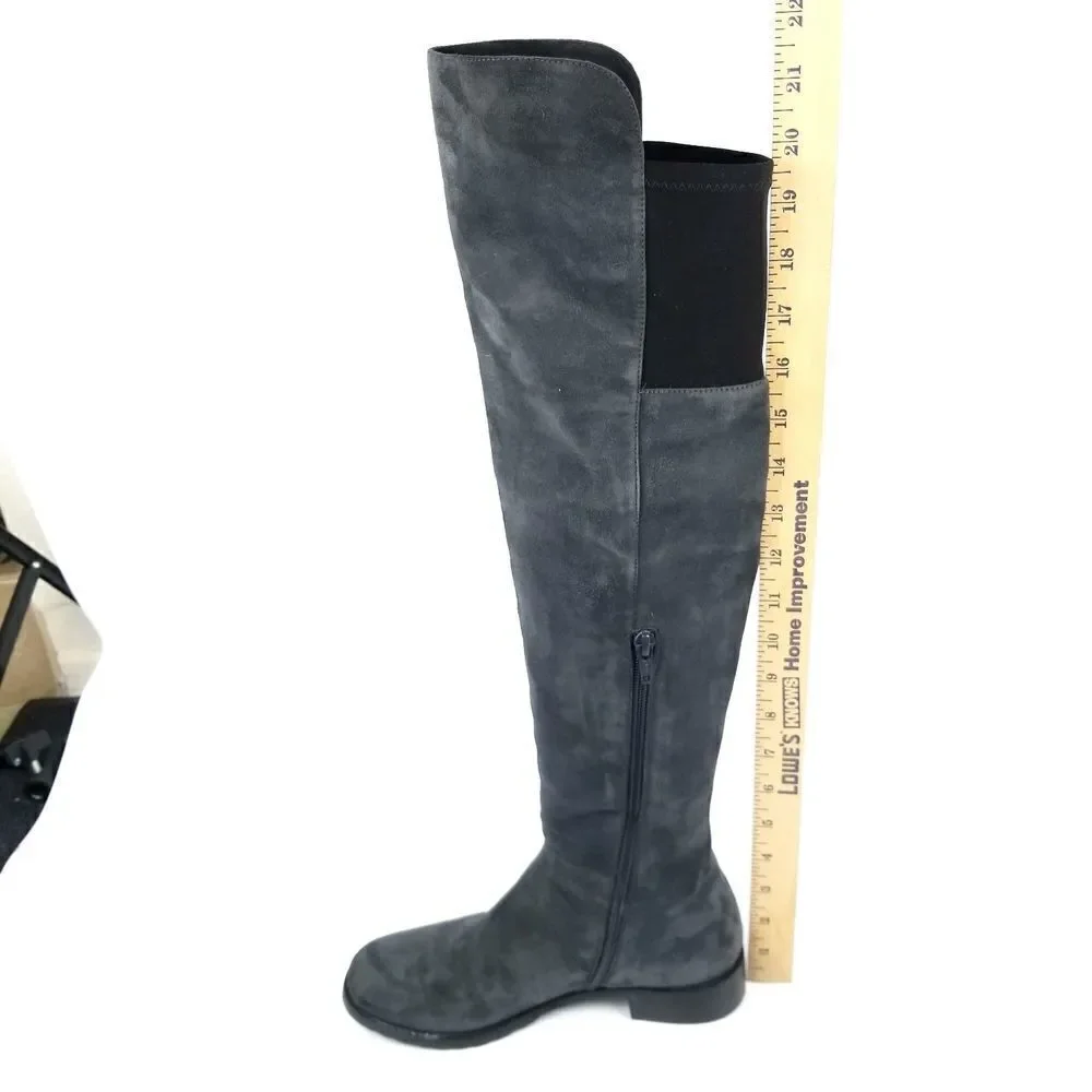 STUART‎ WEITZMAN Slate Gray Suede Leather Tall OTK Over The Knee Boots 6.5